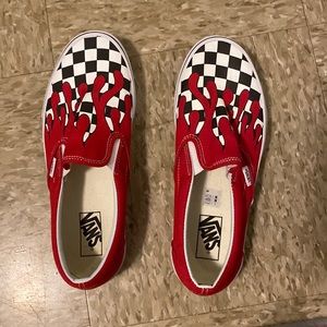 Red Vans. 10.5 in womens, 9 in men